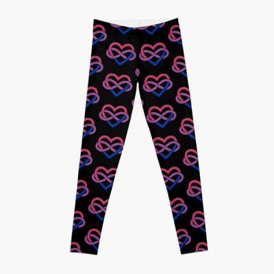 Bisexual Polyamory Infinity Heart (Black) Leggings RB0403 product Offical polyamory flag Merch