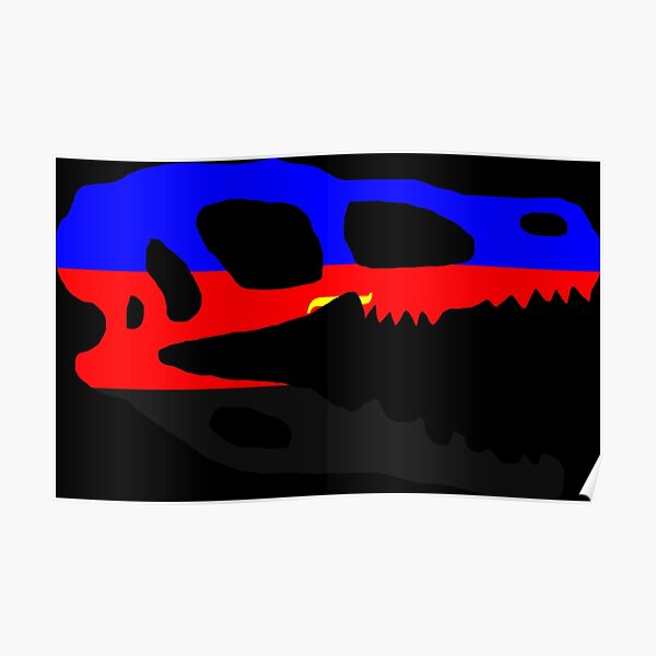 Dinosaur Velociraptor Skull in Polyamorous Pride Flag Colors  Poster RB0403 product Offical polyamory flag Merch