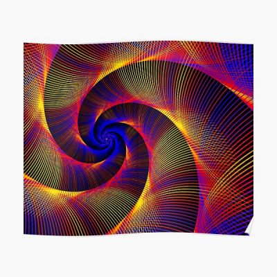 Polyamory Pride Thin Luminescent Lines Spiral Poster RB0403 product Offical polyamory flag Merch