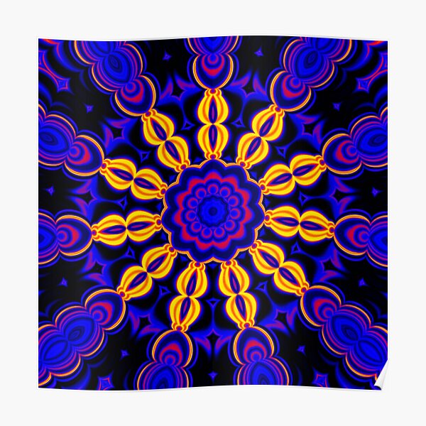 Polyamory Pride Abstract Pinched Shapes Mandala Poster RB0403 product Offical polyamory flag Merch