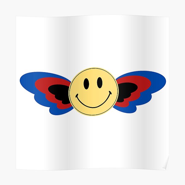Subtle Polyamorous Pride Smiley Face With Wings, Discreet VSCO Polyamory Pride Flag, Subtle Poly Pride, LGBT Poster RB0403 product Offical polyamory flag Merch