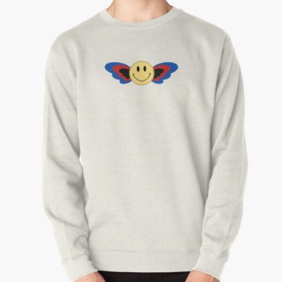 Subtle Polyamorous Pride Smiley Face With Wings, Discreet VSCO Polyamory Pride Flag, Subtle Poly Pride, LGBT Pullover Sweatshirt RB0403 product Offical polyamory flag Merch