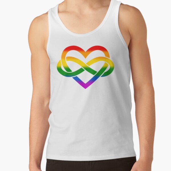 Rainbow Polyamory Infinity Heart (White) Tank Top RB0403 product Offical polyamory flag Merch