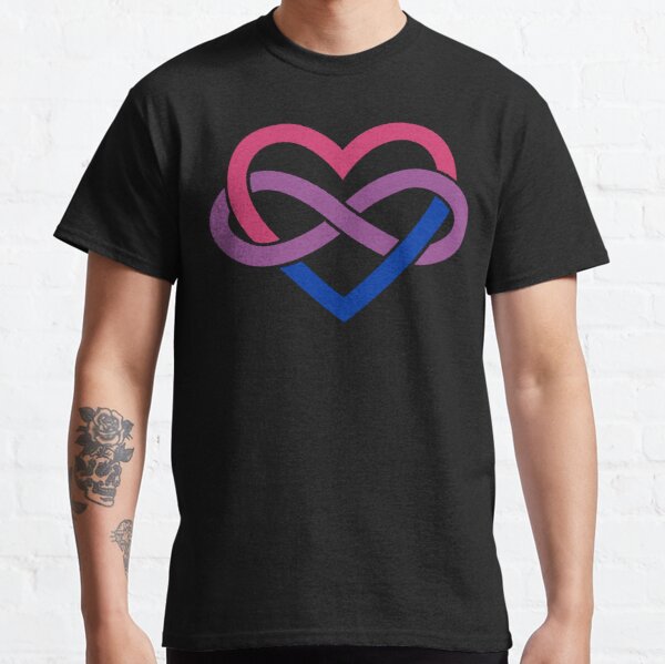 Bisexual Polyamory Infinity Heart (Black) Classic T-Shirt RB0403 product Offical polyamory flag Merch