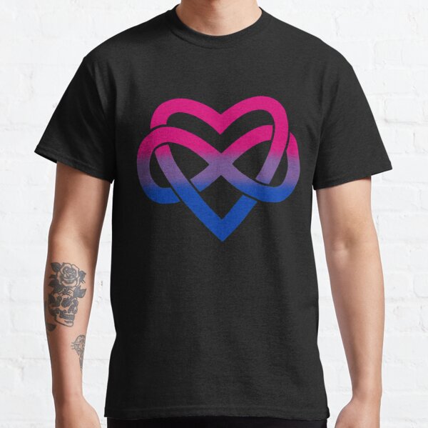 Bisexual Polyamory Inifinity Heart (black) Classic T-Shirt RB0403 product Offical polyamory flag Merch