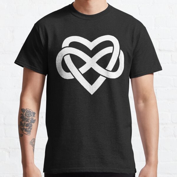 White Polyamory Inifinity Heart (black) Classic T-Shirt RB0403 product Offical polyamory flag Merch