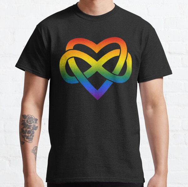 Rainbow Polyamory Inifinity Heart (black) Classic T-Shirt RB0403 product Offical polyamory flag Merch
