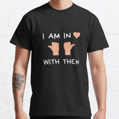 I'm in love with them, throuple middle spoon polyamory black Classic T-Shirt RB0403 product Offical polyamory flag Merch