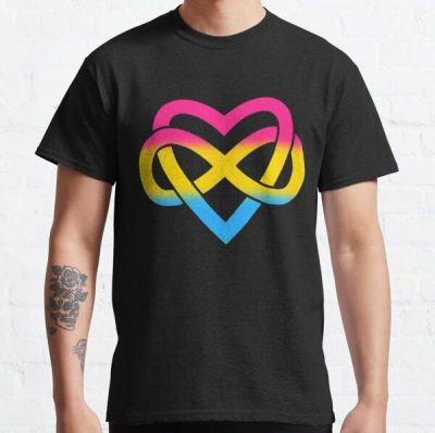 Pansexual Polyamory Inifinity Heart (black) Classic T-Shirt RB0403 product Offical polyamory flag Merch