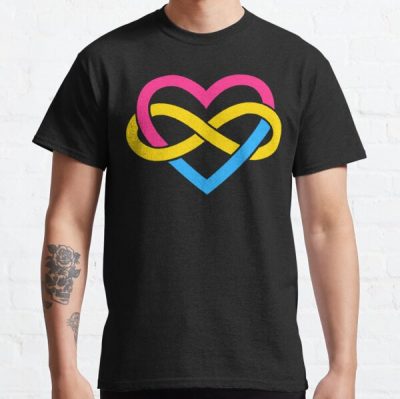 Pansexual Polyamory Infinity Heart (Black) Classic T-Shirt RB0403 product Offical polyamory flag Merch