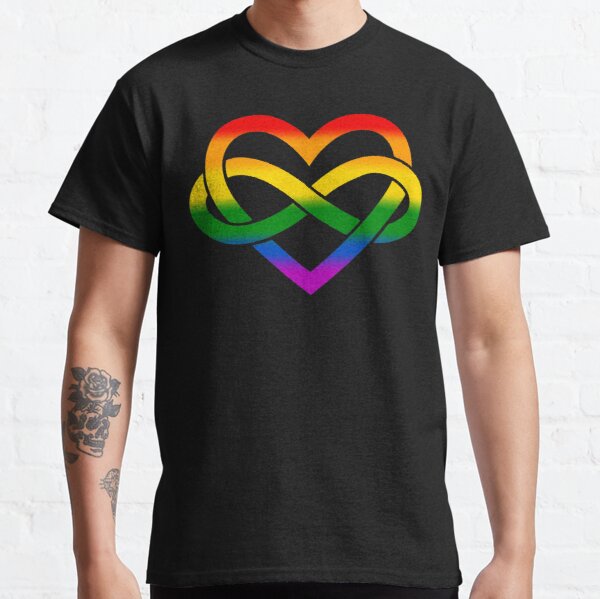 Rainbow Polyamory Infinity Heart (Black) Classic T-Shirt RB0403 product Offical polyamory flag Merch