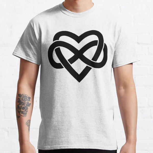 Black Polyamory Inifinity Heart (white) Classic T-Shirt RB0403 product Offical polyamory flag Merch