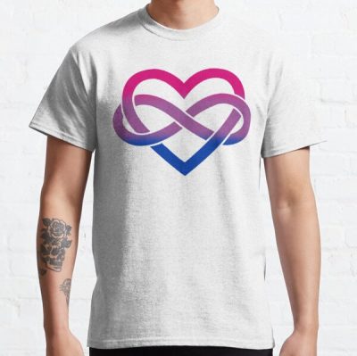 Bisexual Polyamory Infinity Heart (White) Classic T-Shirt RB0403 product Offical polyamory flag Merch