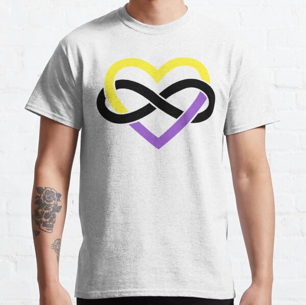 Non-Binary Polyamory Infinity Heart (White) Classic T-Shirt RB0403 product Offical polyamory flag Merch