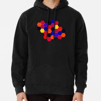 Polyamory Pride Large Clustered Hexagons Pullover Hoodie RB0403 product Offical polyamory flag Merch