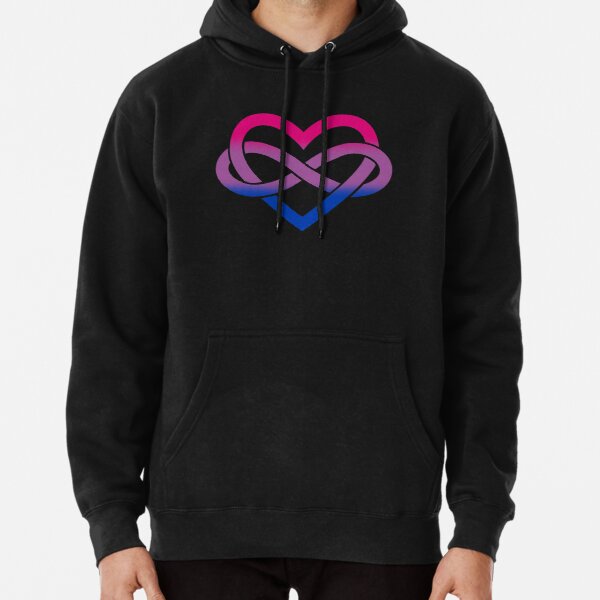 Bisexual Polyamory Infinity Heart (Black) Pullover Hoodie RB0403 product Offical polyamory flag Merch