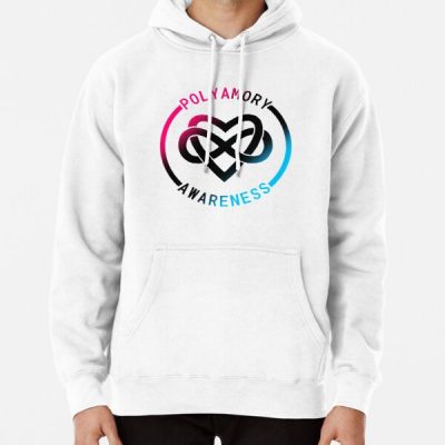 Polyamory Awareness Infinity Heart (red-black-blue) Pullover Hoodie RB0403 product Offical polyamory flag Merch