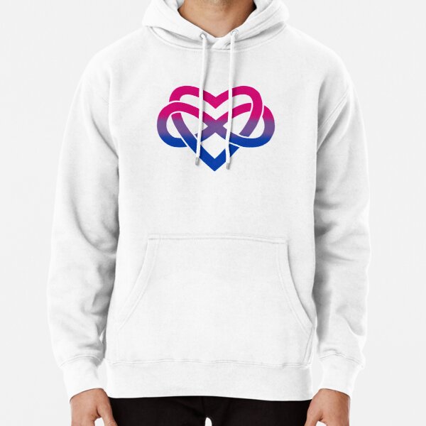 Bisexual Polyamory Inifinity Heart (white) Pullover Hoodie RB0403 product Offical polyamory flag Merch