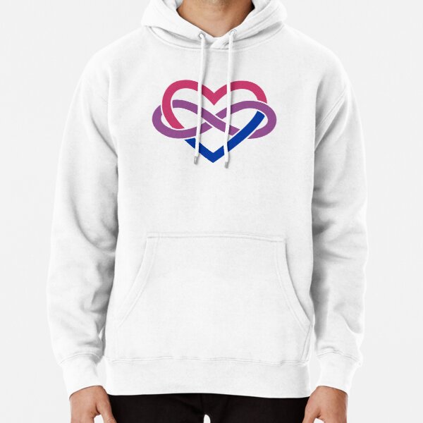 Bisexual Polyamory Infinity Heart (White) Pullover Hoodie RB0403 product Offical polyamory flag Merch