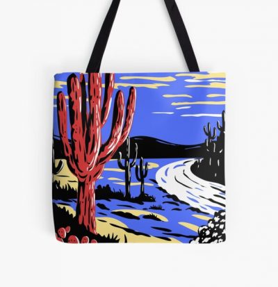Subtle Polyamory Pride Desert Scenery, Aesthetic Discreet Polyamorous Pride Flag, Subtle Poly Pride, LGBT All Over Print Tote Bag RB0403 product Offical polyamory flag Merch