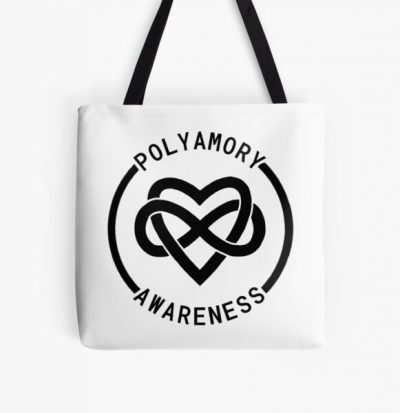 Polyamory Awareness Infinity Heart (black) All Over Print Tote Bag RB0403 product Offical polyamory flag Merch