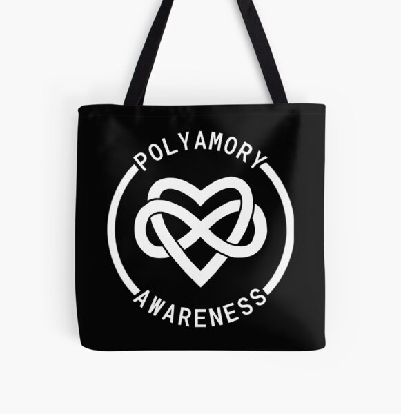 Polyamory Awareness Infinity heart (white) All Over Print Tote Bag RB0403 product Offical polyamory flag Merch