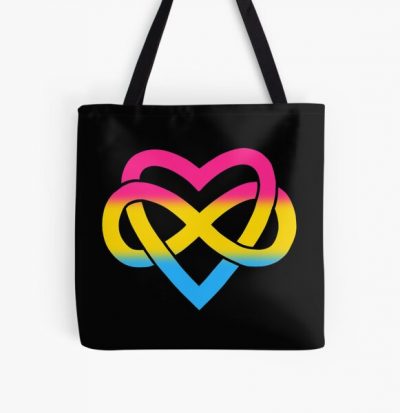 Pansexual Polyamory Inifinity Heart (black) All Over Print Tote Bag RB0403 product Offical polyamory flag Merch