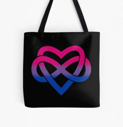 Bisexual Polyamory Inifinity Heart (black) All Over Print Tote Bag RB0403 product Offical polyamory flag Merch