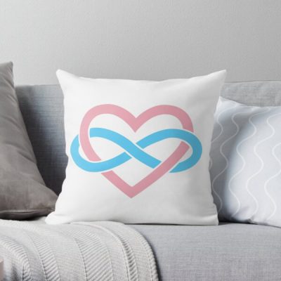 Transgender Polyamory Infinity Heart (White) Throw Pillow RB0403 product Offical polyamory flag Merch