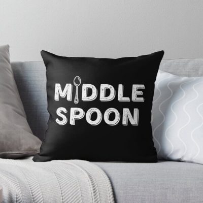 I'm The Middle Spoon | Throuple | Polyamory Throw Pillow RB0403 product Offical polyamory flag Merch