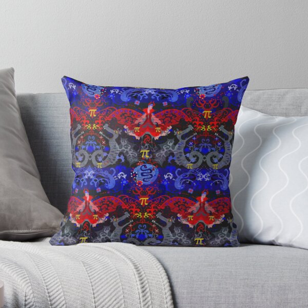 Polyamory Dragon Damask -- Polyamorous Pride Flag Colors Throw Pillow RB0403 product Offical polyamory flag Merch