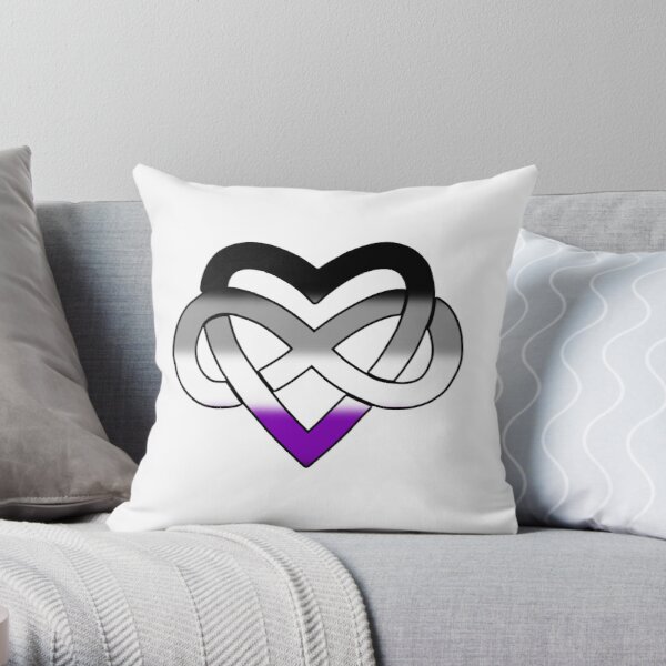 Asexual Polyamory Inifinity Heart (white) Throw Pillow RB0403 product Offical polyamory flag Merch