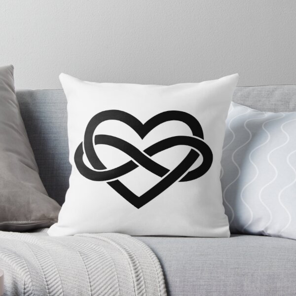 Black Polyamory Infinity Heart Throw Pillow RB0403 product Offical polyamory flag Merch