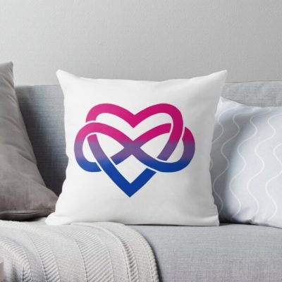 Bisexual Polyamory Inifinity Heart (white) Throw Pillow RB0403 product Offical polyamory flag Merch