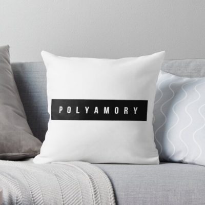 Polyamory Text Design | Throuple | Triad Throw Pillow RB0403 product Offical polyamory flag Merch