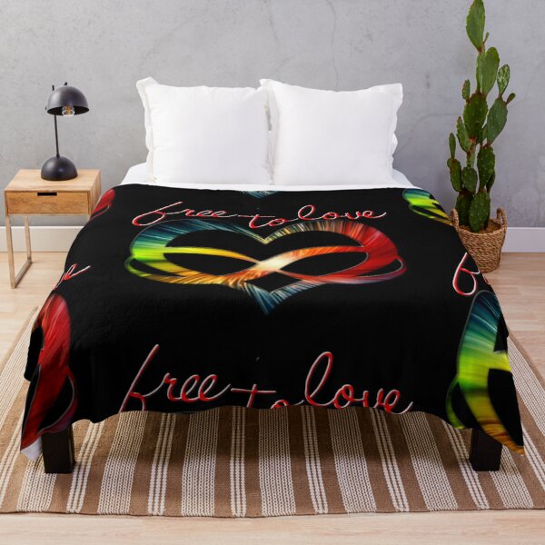 Free to Love - Polyamory Symbol Throw Blanket RB0403 product Offical polyamory flag Merch