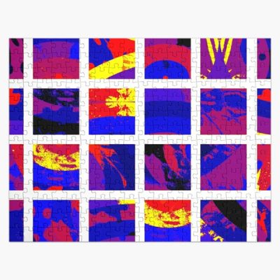 Polyamory Pride Abstract Paint Squares Collage Jigsaw Puzzle RB0403 product Offical polyamory flag Merch