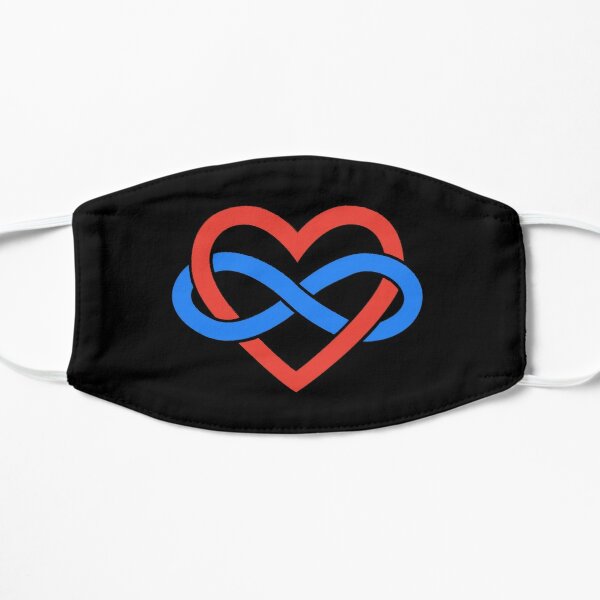 Polyamory Infinity Heart (Black) Flat Mask RB0403 product Offical polyamory flag Merch