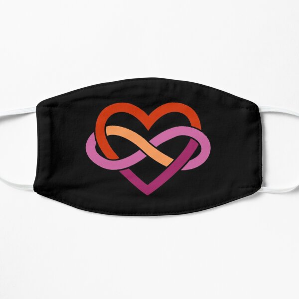 Lesbian Polyamory Infinity Heart (Black) Flat Mask RB0403 product Offical polyamory flag Merch