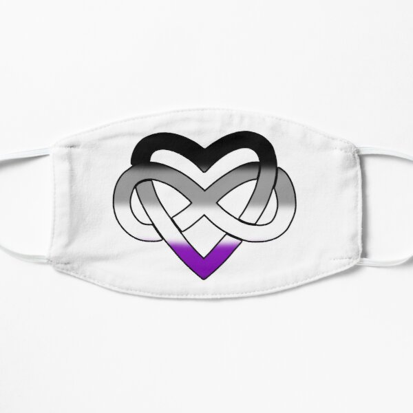 Asexual Polyamory Inifinity Heart (white) Flat Mask RB0403 product Offical polyamory flag Merch