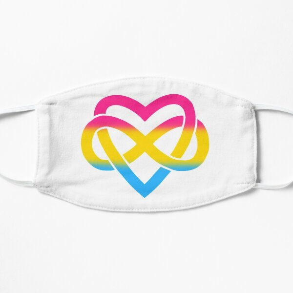 Pansexual Polyamory Inifinity Heart (white) Flat Mask RB0403 product Offical polyamory flag Merch