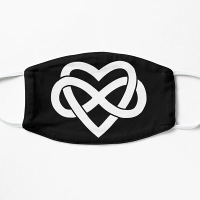 White Polyamory Inifinity Heart (black) Flat Mask RB0403 product Offical polyamory flag Merch