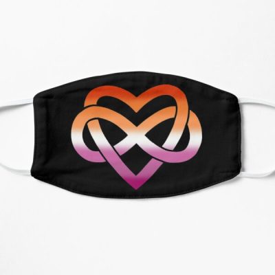 Lesbian Polyamory Inifinity Heart (black) Flat Mask RB0403 product Offical polyamory flag Merch