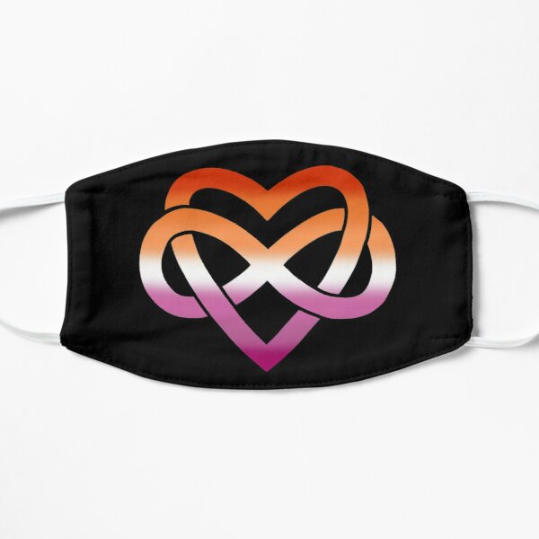Lesbian Polyamory Inifinity Heart (black) Flat Mask RB0403 product Offical polyamory flag Merch