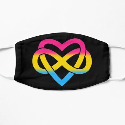 Pansexual Polyamory Inifinity Heart (black) Flat Mask RB0403 product Offical polyamory flag Merch