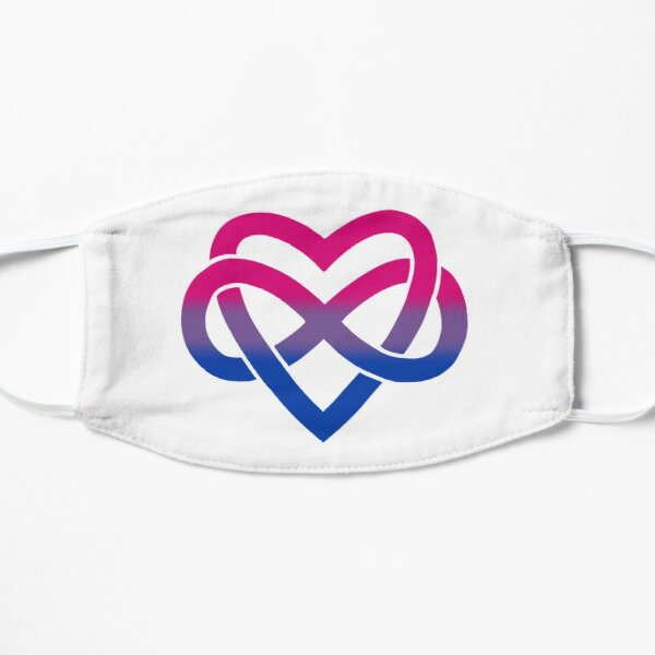 Bisexual Polyamory Inifinity Heart (white) Flat Mask RB0403 product Offical polyamory flag Merch