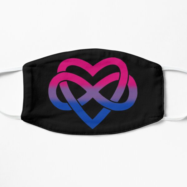Bisexual Polyamory Inifinity Heart (black) Flat Mask RB0403 product Offical polyamory flag Merch